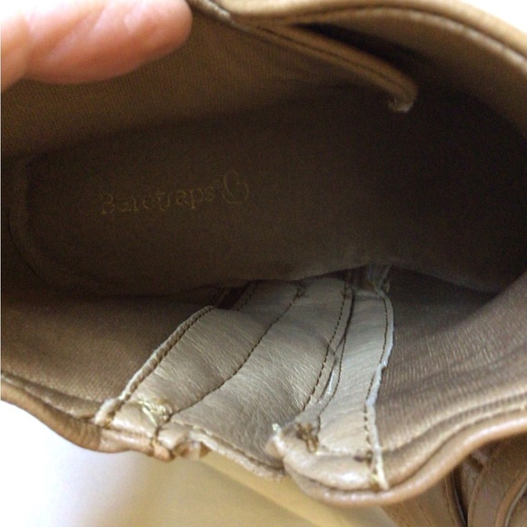 BareTraps Tan Ankle Booties with Low Heel and Side Detail - Picture 6 of 8